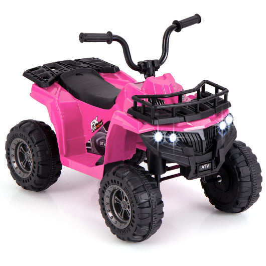 6V Kids Ride On Electric ATV with LED Headlights and MP3 Player-Pink