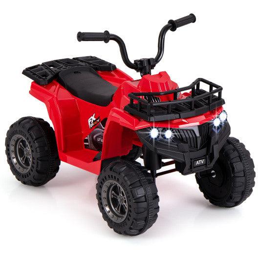 6V Kids Ride On Electric ATV with LED Headlights and MP3 Player-Red