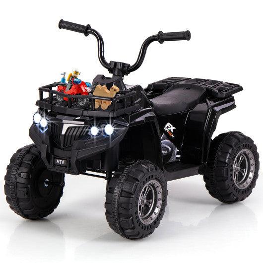 6V Kids Ride On Electric ATV with LED Headlights and MP3 Player-Black