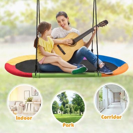 60 Inch Saucer Surf Outdoor Adjustable Swing Set-Colorful