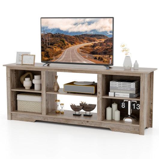 70 Inch TV Stand for up to 75 Inch Flat Screen TVs with Adjustable Shelves-Gray