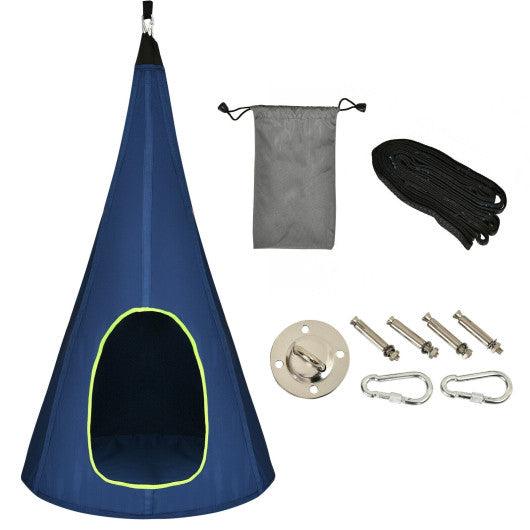 40 Inch Kids Nest Swing Chair Hanging Hammock Seat for Indoor Outdoor-Blue