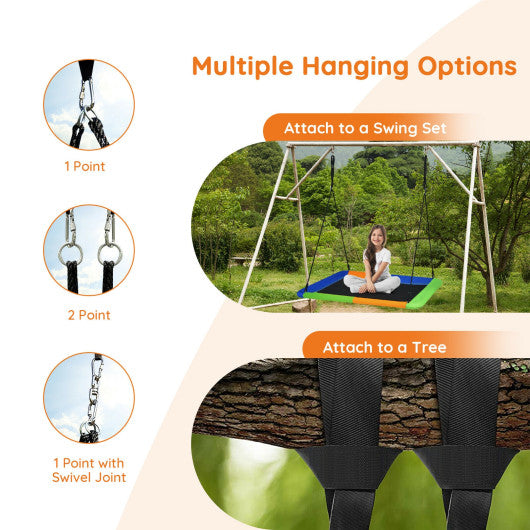 60 Inches Platform Tree Swing with 2 Hanging Straps