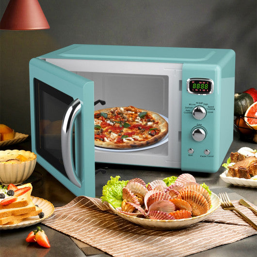 0.9 Cu.ft Retro Countertop Compact Microwave Oven-Green