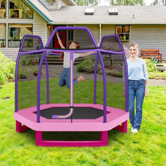 7 Feet Kids Recreational Bounce Jumper Trampoline-Pink