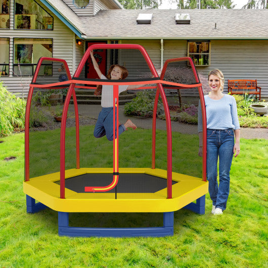 7 Feet Kids Recreational Bounce Jumper Trampoline-Red