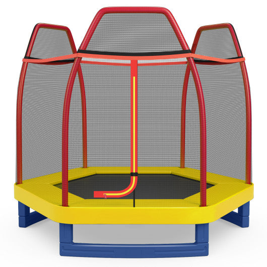 7 Feet Kids Recreational Bounce Jumper Trampoline-Red