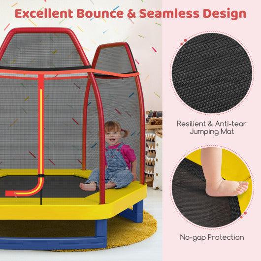 7 Feet Kids Recreational Bounce Jumper Trampoline-Red