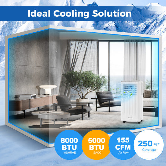 8000 BTU Portable Air Conditioner 3 in 1 AC Unit Fan and Dehumidifier