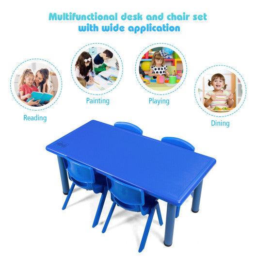 4-pack Kids Plastic Stackable Classroom Chairs-Blue