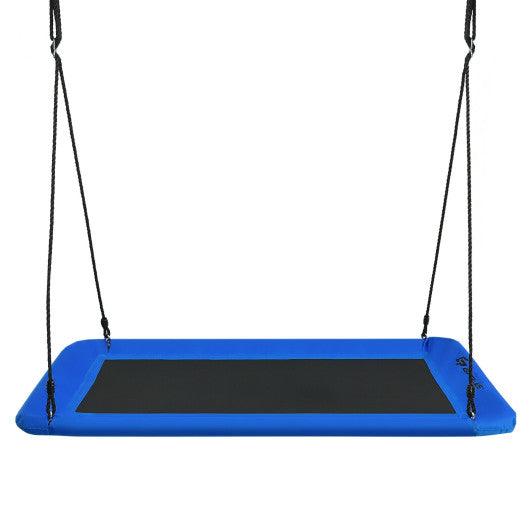 60 Inches Platform Tree Swing Outdoor with  2 Hanging Straps-Blue