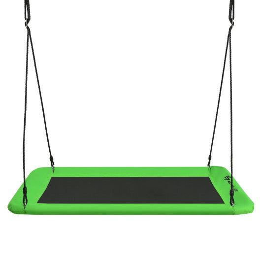 60 Inches Platform Tree Swing Outdoor with  2 Hanging Straps-Green