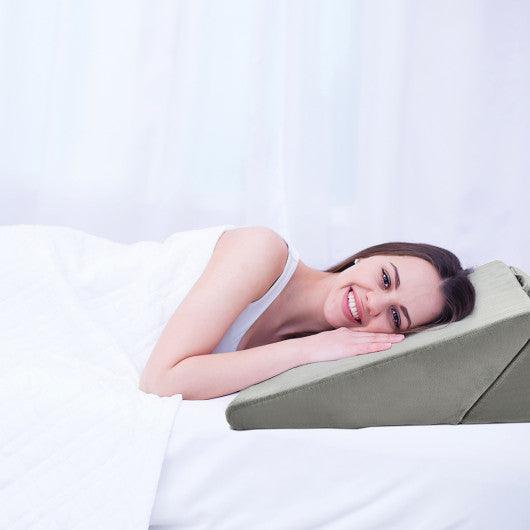 Adjustable Memory Foam Reading Sleep Back Support Pillow-Gray