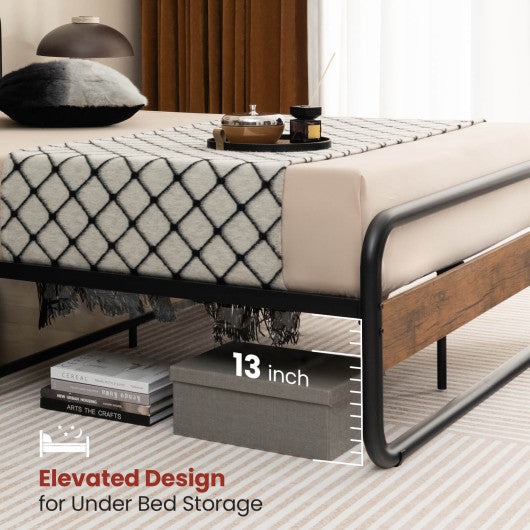 Arc Platform Bed with Headboard and Footboard-Full Size