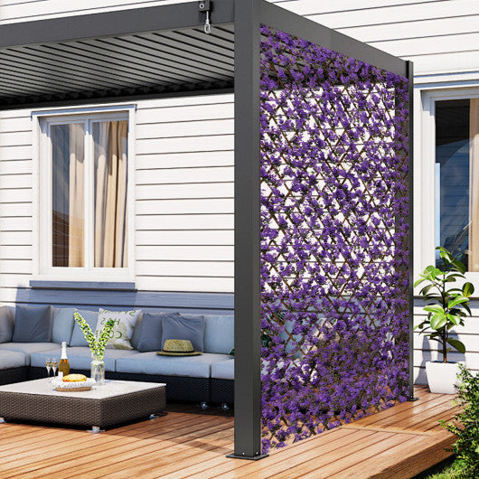 Decorative Faux Purple Eucalyptus Fencing Panel with Real Willow Frame for Balcony Patio