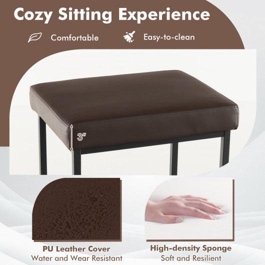 30 Inch Barstools Set of 2 with PU Leather Cover-Brown