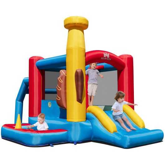 Baseball Themed Inflatable Bounce House with Ball Pit and Ocean Balls with 735W Blower