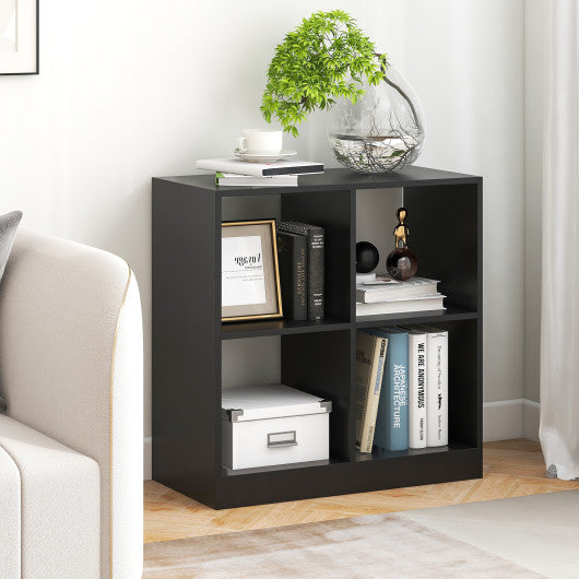 4-Cube Kids Bookcase with Open Shelves-Black