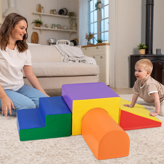 Climb and Crawl Foam Block Play Set for Infant Baby-Orange