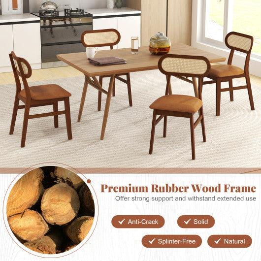 Indoor Mid Century Wood Dining Chairs Set of 2  for Dining Room-Coffee