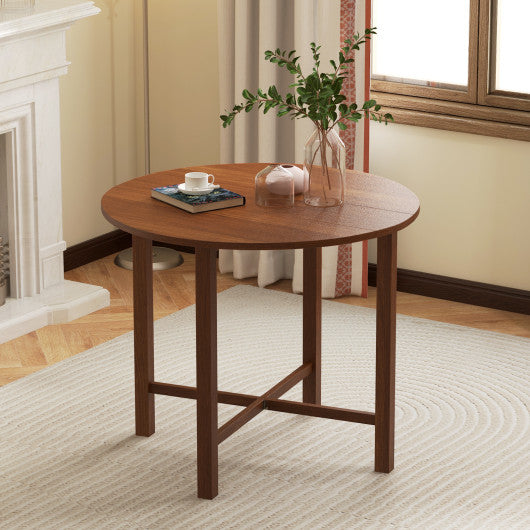 Dual Drop Leaf Dining Table for Small Spaces-Walnut