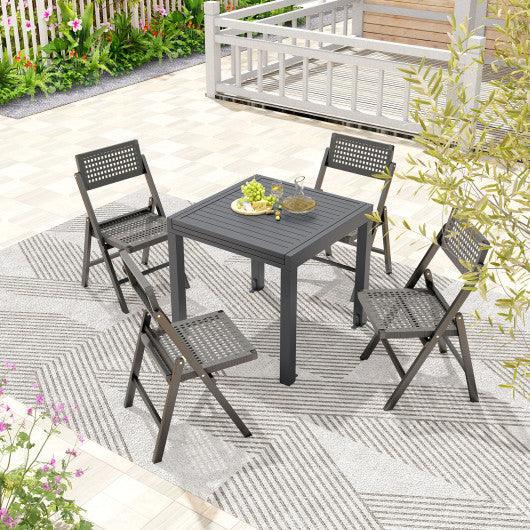 Expandable Patio Dining Table for 4-6 People-Grey