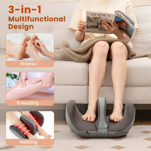 Foot and Calf Massager with Heat Gift for Women Men Mom Dad-Gray