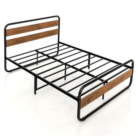 Arc Platform Bed with Headboard and Footboard-Full Size