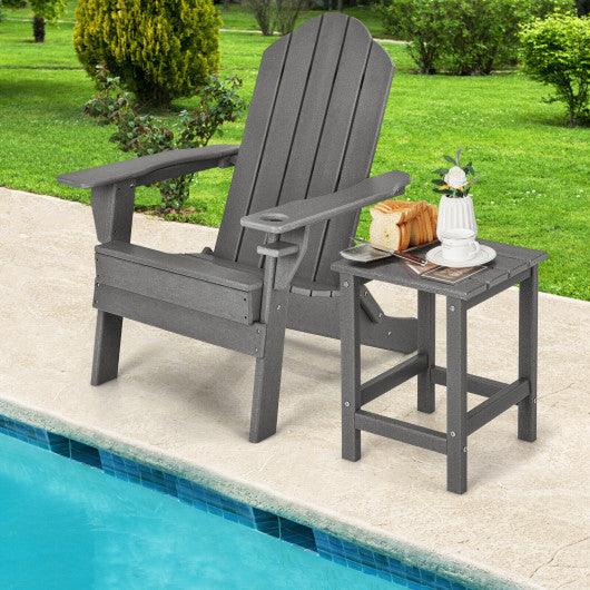 14 Inch Square Weather-Resistant Adirondack Side Table-Gray