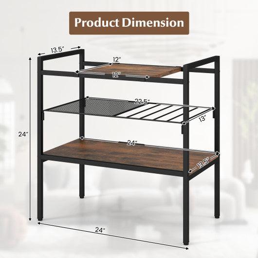 Industrial Entryway Table with Removable Panel and Mesh Shelf