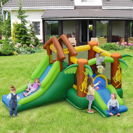 Kids Inflatable Jungle Bounce House Castle with 680W Blower