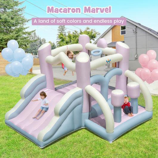 Kids Bounce House with Slide and 2 Boxing Columns Bouncy Castle for Party without Blower