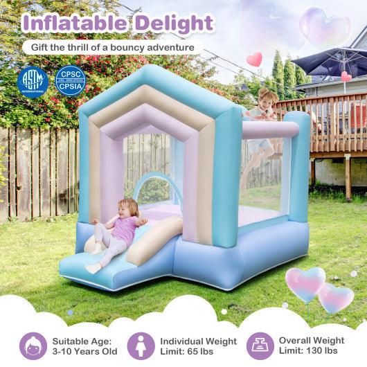 Kids Bounce House with Slide and Basketball Rim Bouncy Castle for Party with 480W Blower