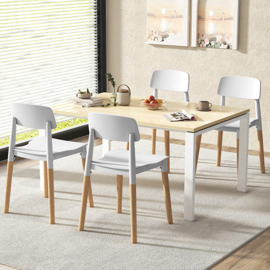 Modern Dining Side Chairs Set of 4 with Ergonomic Backrest for Dining Room-White