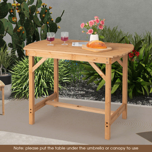 Outdoor Fir Wood Dining Table with 1.5 Inch Umbrella Hole