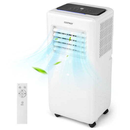 8000 BTU Portable Air Conditioner with Remote Control and LED Digital Display-White