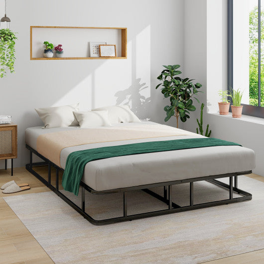 Queen Size Bed Frame with Metal Slat Support