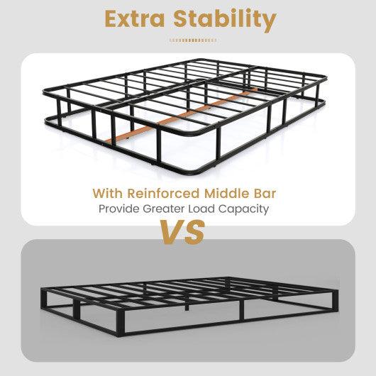 Queen Size Bed Frame with Metal Slat Support