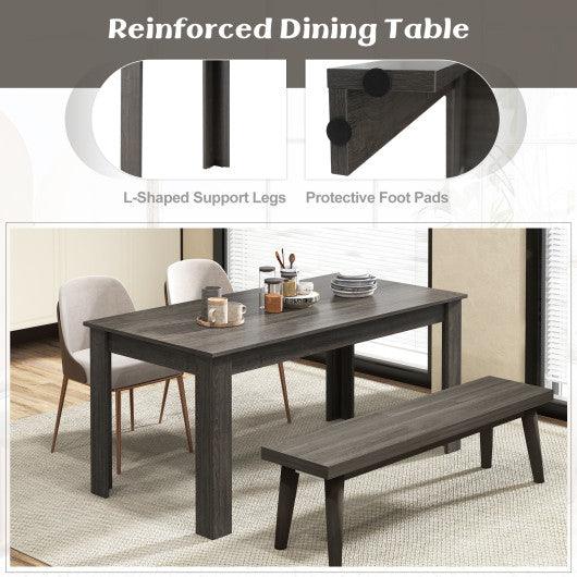 63 Inch Rectangular Modern Dining Kitchen Table-Gray