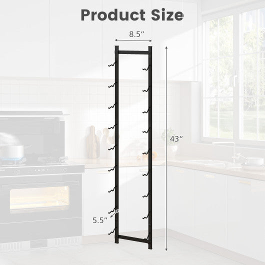 Rust proof Wall Mounted Wine Rack for 6 or 9 Bottles-L