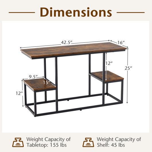 Rustic TV Console Table for 50 Inches TVs-Rustic Brown