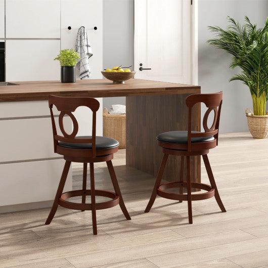 Set of 2 24/30 Inch Swivel Bar Stools with Footrest-24 inches