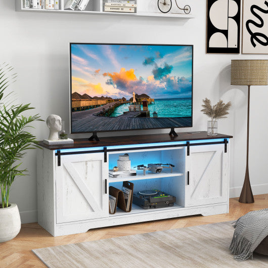 TV Stand for 65 Inch TVs Media Console Table for Living Room-White