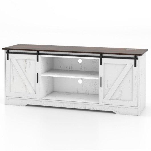 TV Stand for 65 Inch TVs Media Console Table for Living Room-White