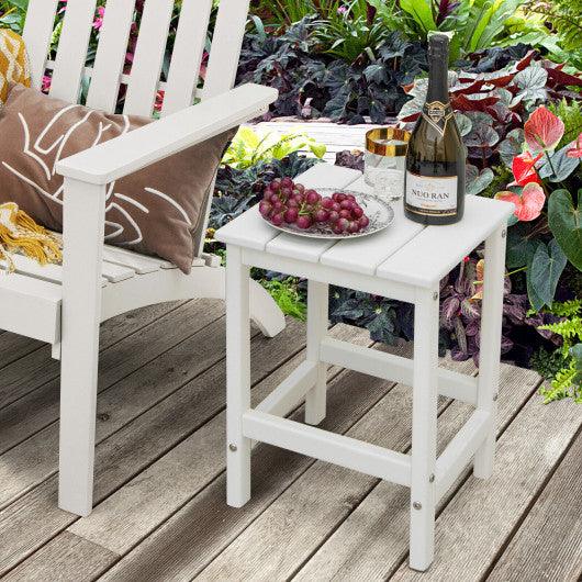 14 Inch Square Weather-Resistant Adirondack Side Table-White