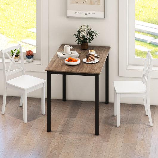 Wood Dining Chair Set of 2 with Rubber Wood Legs and Curved Backrest-White