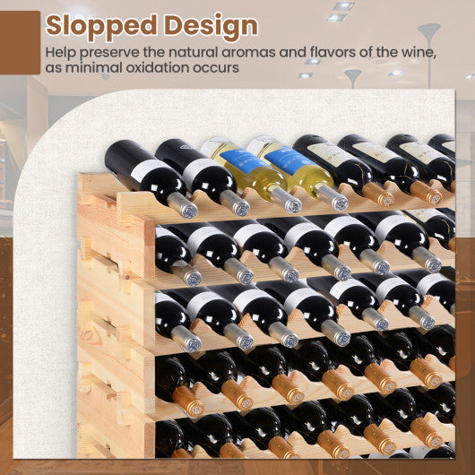 Wooden Bottle Rack Wine Display Shelves for 72 Bottles