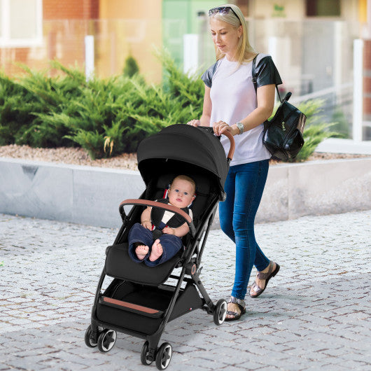 Lightweight Aluminium Frame Baby Stroller with Net-Black