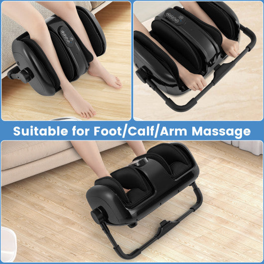 Foot and Calf Massager with Heat for Blood Circulation Pain Relief-Black