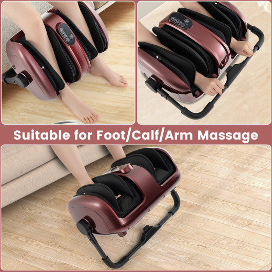 Foot and Calf Massager with Heat for Blood Circulation Pain Relief-Red